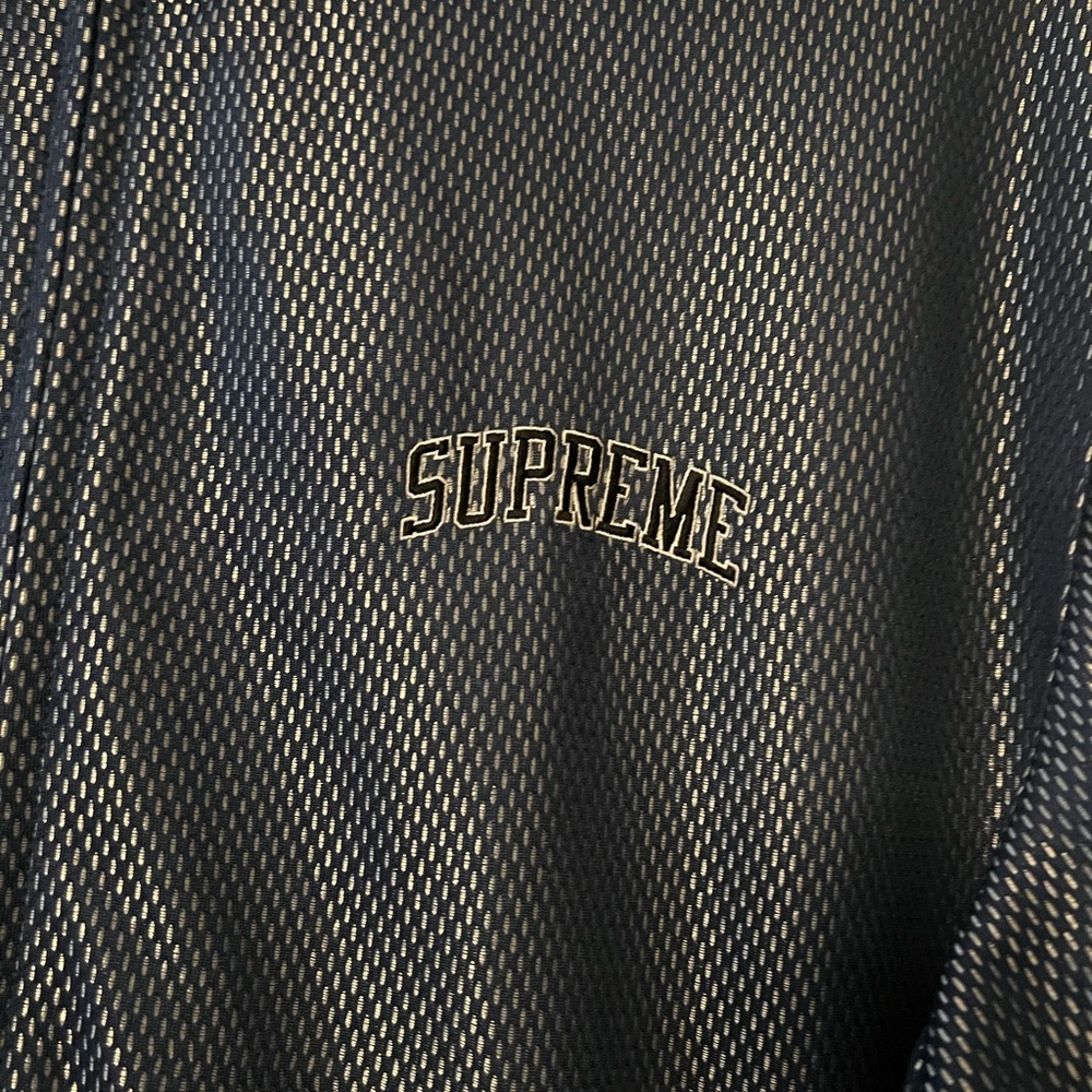 Supreme blue double mesh zip up jacket
